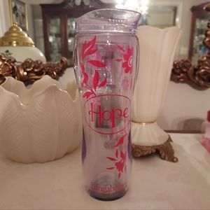 Longaberger HOPE pink to go tumbler